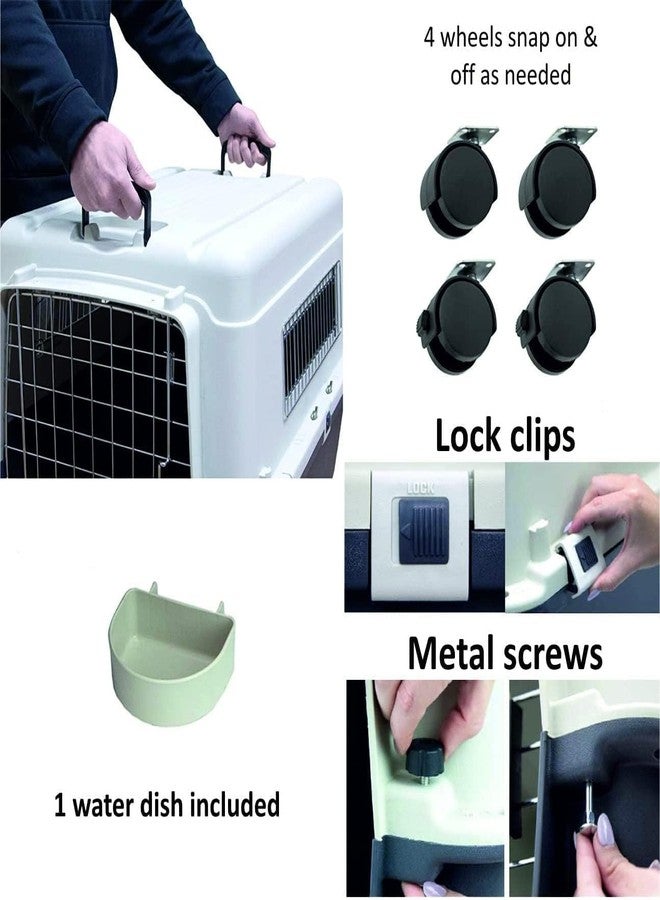 Smart Pups قفص نقل الكلاب شديد التحمل من سمارت بابز، معتمد من الاتحاد الدولي للنقل الجوي (رمادي وأبيض، 24) - Image 3